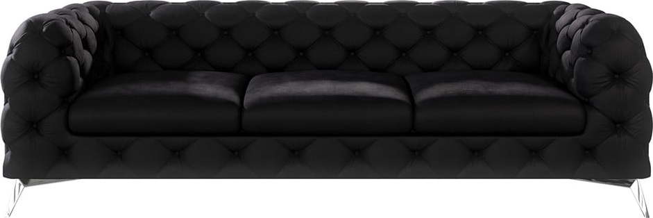 Černá sametová pohovka 243 cm Chelsea – Ropez Ropez