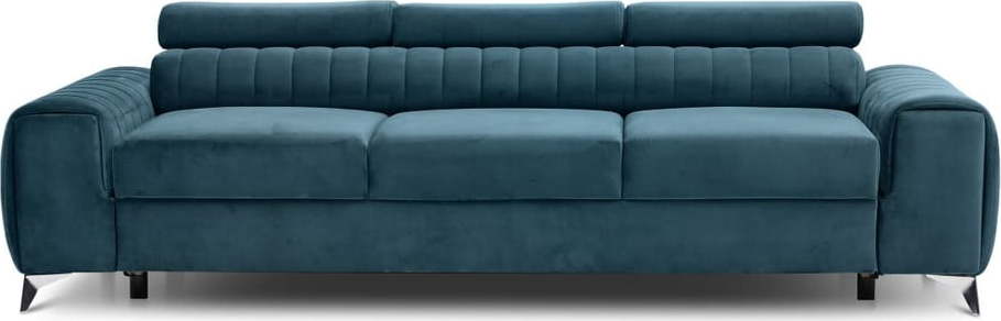 Modrá sametová rozkládací pohovka 261 cm Laurence – ELTAP ELTAP