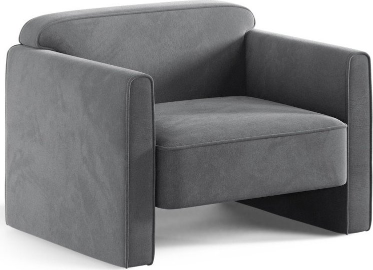 Šedé sametové křeslo Abby – Micadoni Micadoni