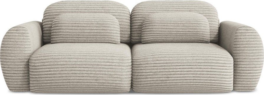 Světle hnědá manšestrová rozkládací/s úložným prostorem pohovka 266 cm Kini – Makamii Makamii