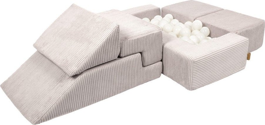 Krémové manšestrové pěnové hřiště 100x35x40 cm Montessori – Meowbaby MeowBaby