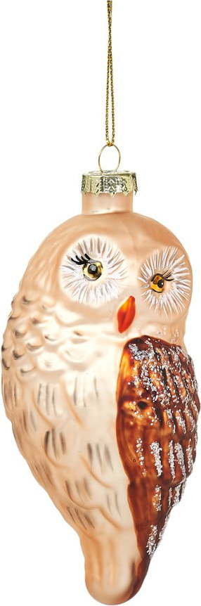 Skleněná ručně vyrobená vánoční ozdoba 13 cm Owl – Sass & Belle Sass & Belle