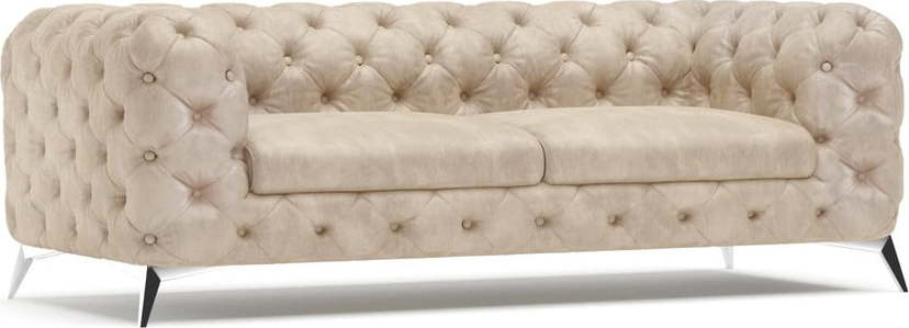 Béžová sametová pohovka 225 cm Chelsea – Ropez Ropez