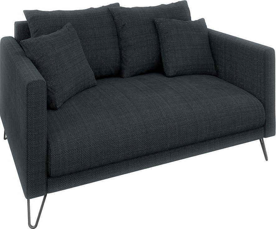 Tmavě šedá žinylková pohovka 140 cm Freya – Ropez Ropez