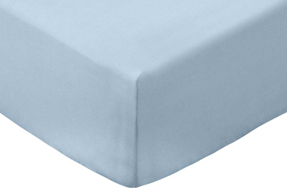 Modré napínací prostěradlo z bavlněného perkálu 90x190 cm Cotton Percale – Bianca Bianca