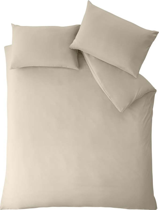 Béžové povlečení na dvoulůžko/prodloužené 230x220 cm So Soft Non-Iron – Catherine Lansfield Catherine Lansfield