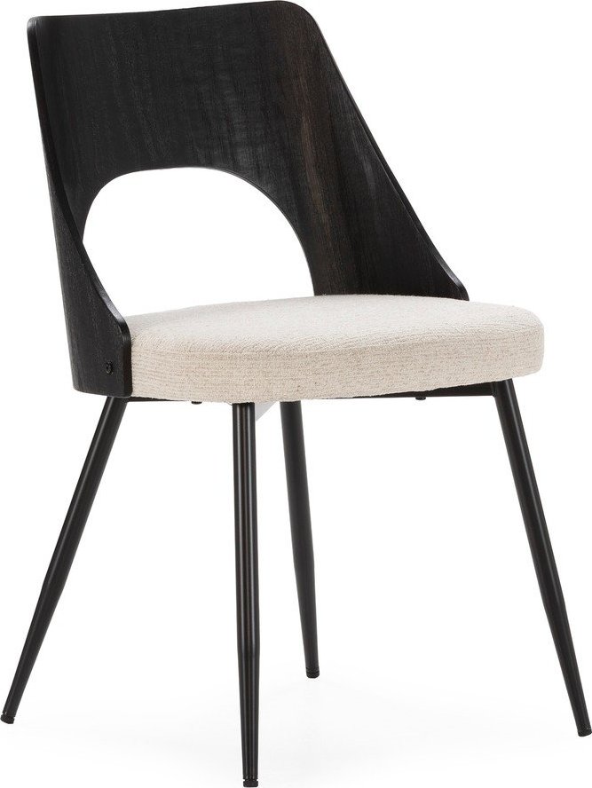 Černé/krémové čalouněné jídelní židle v sadě 2 ks Gilda – MOME Mome