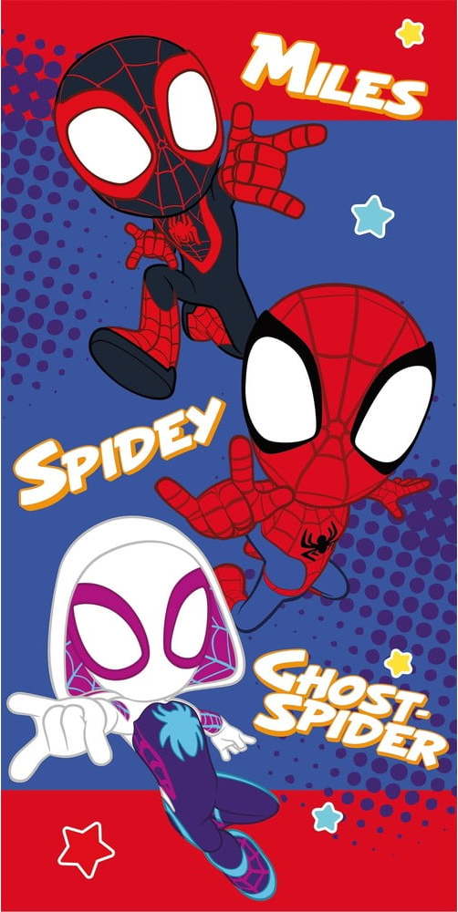 Červená/modrá bavlněná dětská osuška 70x140 cm Spidey – Jerry Fabrics Jerry Fabrics
