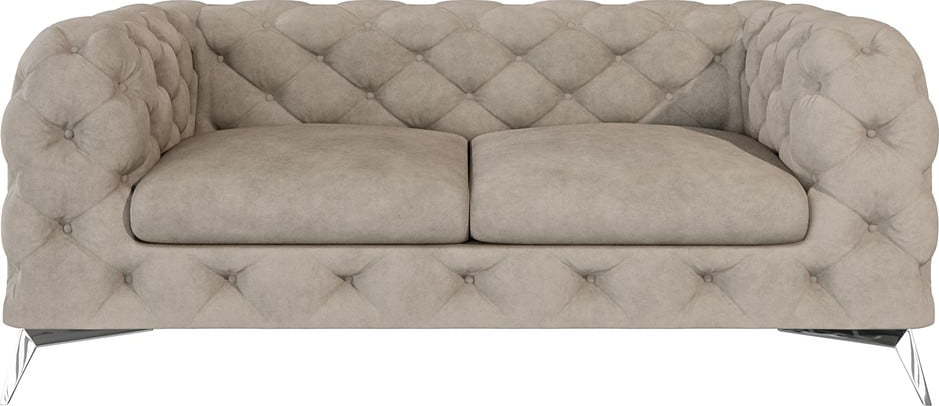 Šedobéžová sametová pohovka 185 cm Chelsea – Ropez Ropez