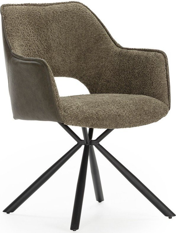 Zelená čalouněná jídelní křesla v sadě 2 ks s područkami Mariel – Marckeric Marckeric