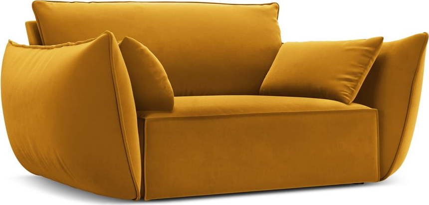 Sametové křeslo v hořčicové barvě Vanda – Mazzini Sofas Mazzini Sofas