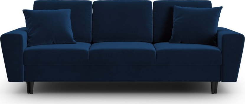 Modrá sametová rozkládací/s úložným prostorem pohovka 235 cm Kyoto – Cosmopolitan Design Cosmopolitan design