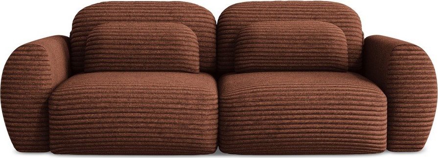 Manšestrová rozkládací/s úložným prostorem pohovka v terakotové barvě 266 cm Kini – Makamii Makamii