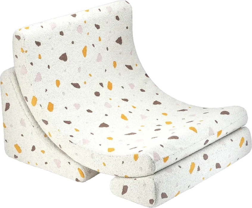 Bílé dětské křesílko z textilie bouclé/žinylkové Terrazzo Moon – Wigiwama Wigiwama