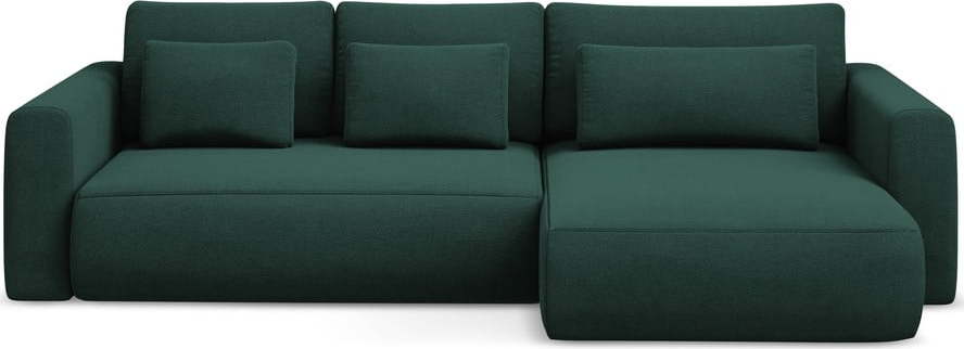 Zelená rozkládací/s úložným prostorem rohová pohovka (pravý roh/s lenoškou) Kapua – Makamii Makamii