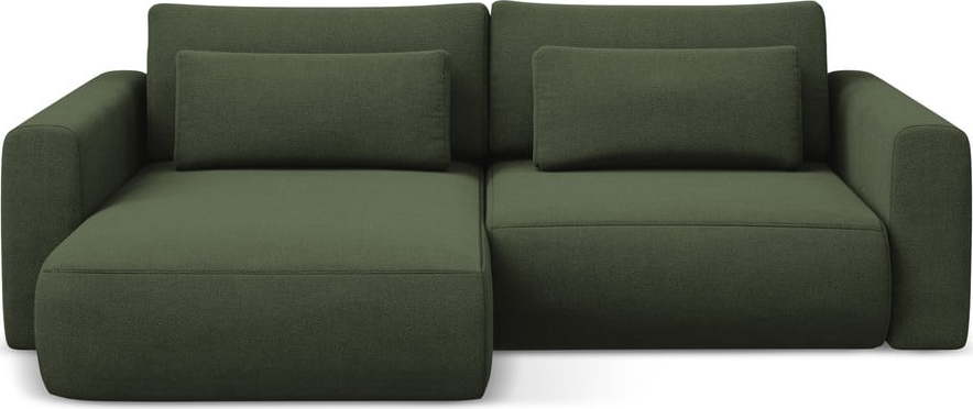 Khaki rozkládací/s úložným prostorem rohová pohovka (levý roh/s lenoškou) Kapua – Makamii Makamii