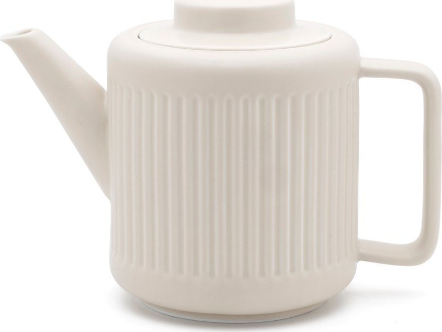 Bílá porcelánová konvice na čaj se sítkem 1