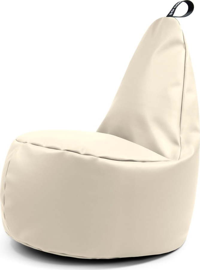 Béžový dětský sedací vak z imitace kůže Lull M – So Soft? So Soft?