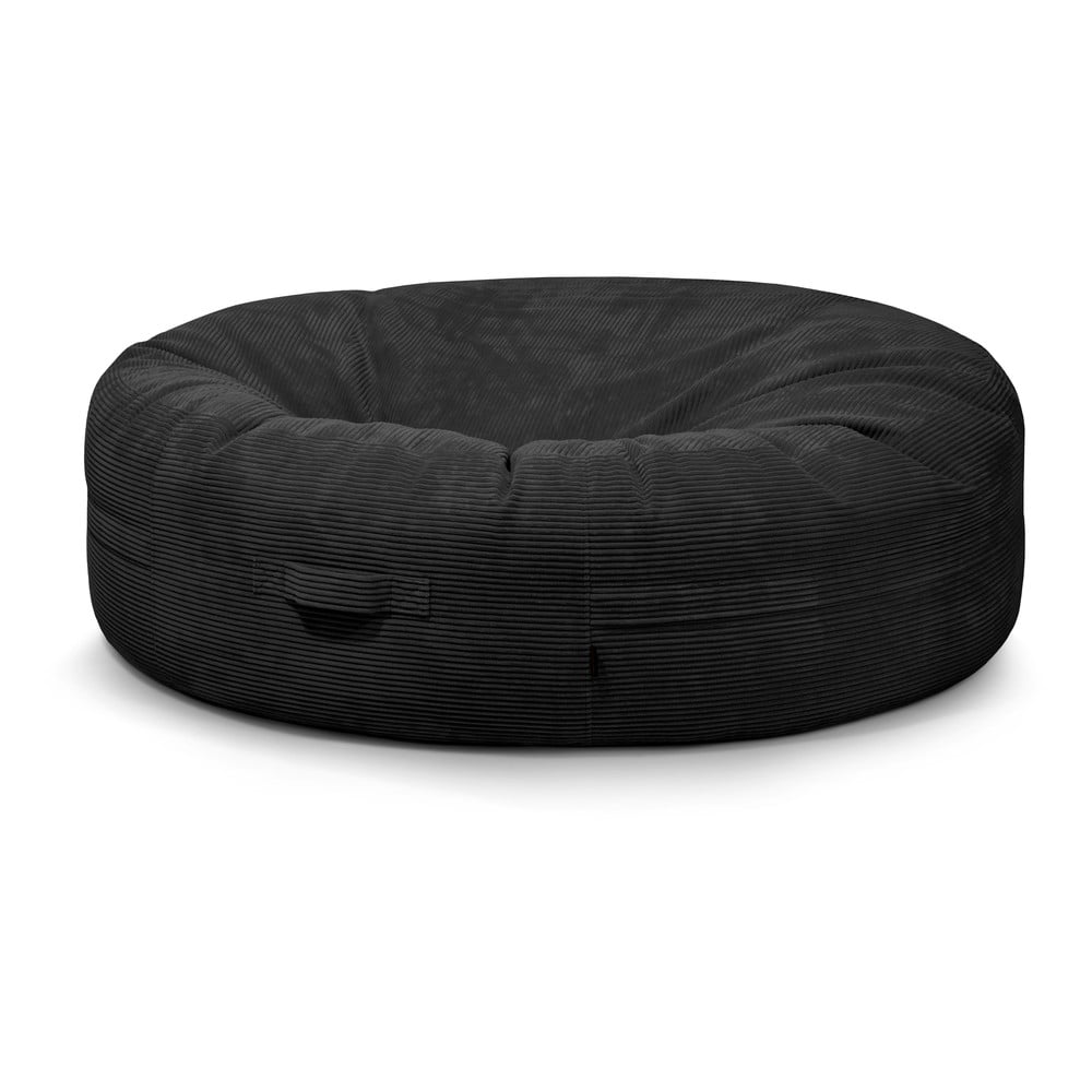 Černý manšestrový sedací vak Roll 190 – SLOWDOWN SLOWDOWN