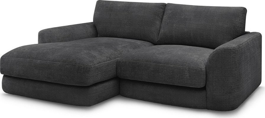 Černá žinylková rohová pohovka (levý roh/s lenoškou) Leonore – Bobochic Paris Bobochic Paris