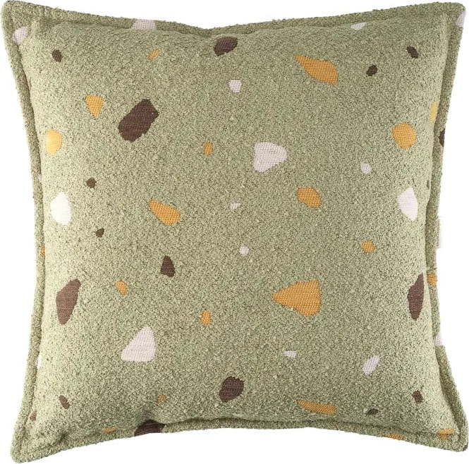 Zelený dětský pohovkový polštář z textilie bouclé/žinylkový Terrazzo Block – Wigiwama Wigiwama