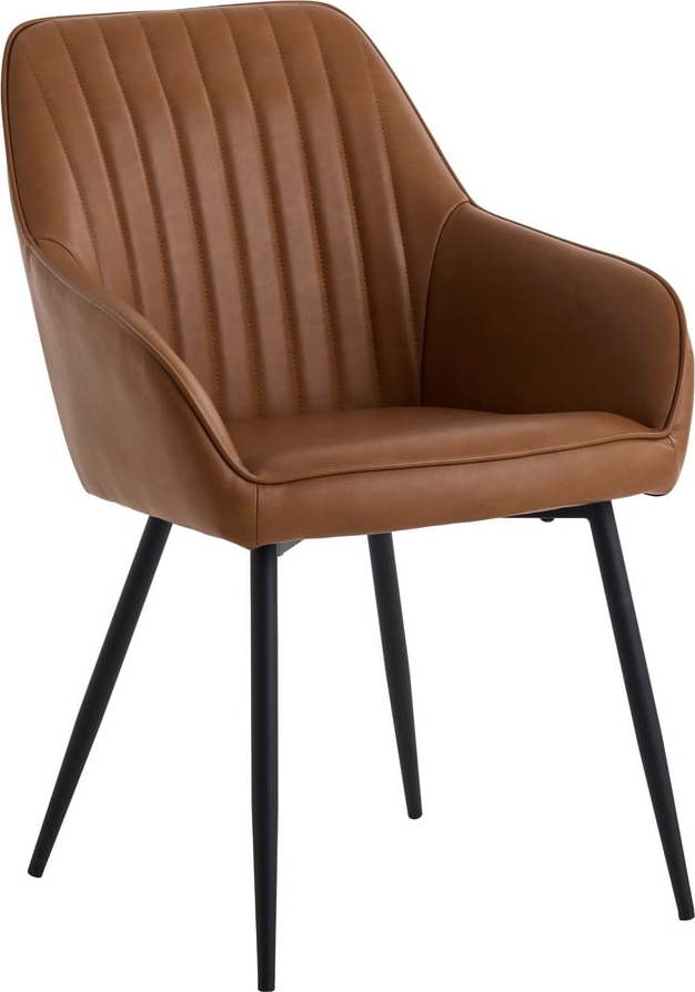 Hnědá čalouněná jídelní křesla v sadě 2 ks s područkami Nolan Stripe – Unique Furniture Unique Furniture