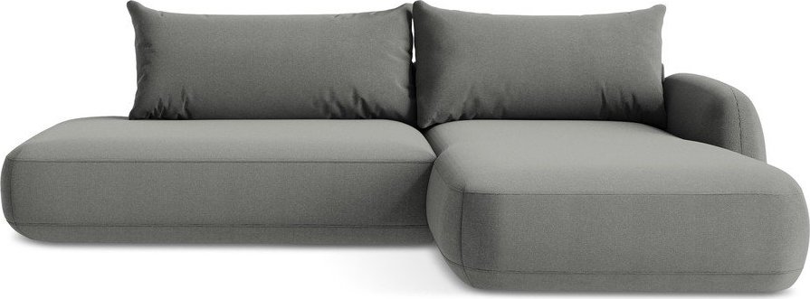 Šedá rozkládací rohová pohovka (pravý roh/s lenoškou) Hale – Makamii Makamii