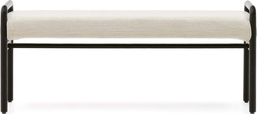Černá/krémová žinylková lavice Macaret – Kave Home Kave Home