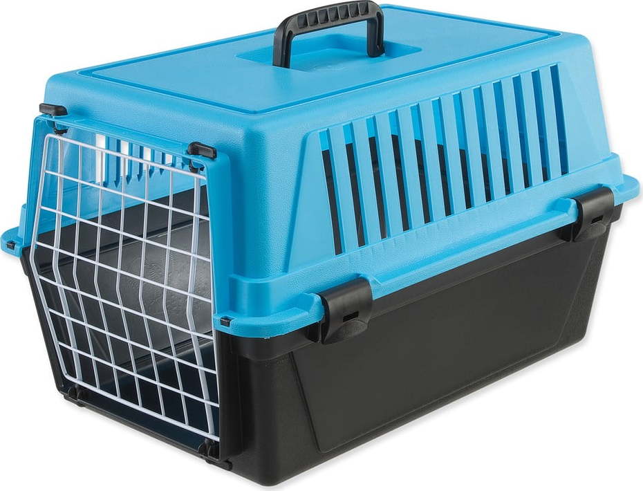 Černá/světle modrá přepravka pro domácího mazlíčka 32x48 cm Ferplast Atlas 10 – Plaček Pet Products Plaček Pet Products