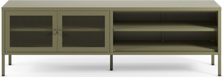 Zelený kovový TV stolek 160x50x35 cm Fayna – Marckeric Marckeric