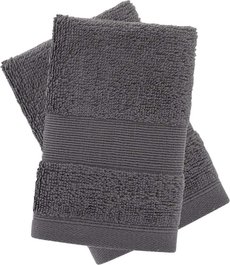 Tmavě šedé froté bavlněné ručníky v sadě 2 ks 30x30 cm Anti-Bacterial – Catherine Lansfield Catherine Lansfield
