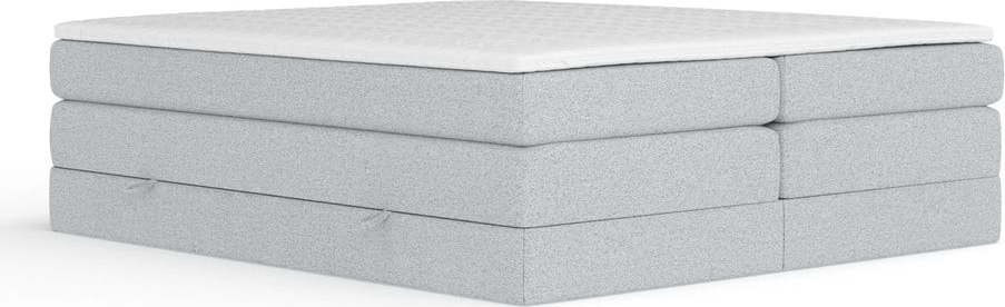 Světle šedá boxspring postel s úložným prostorem/bez čela 140x200 cm Juniper – Maison de Rêve Maison de Reve