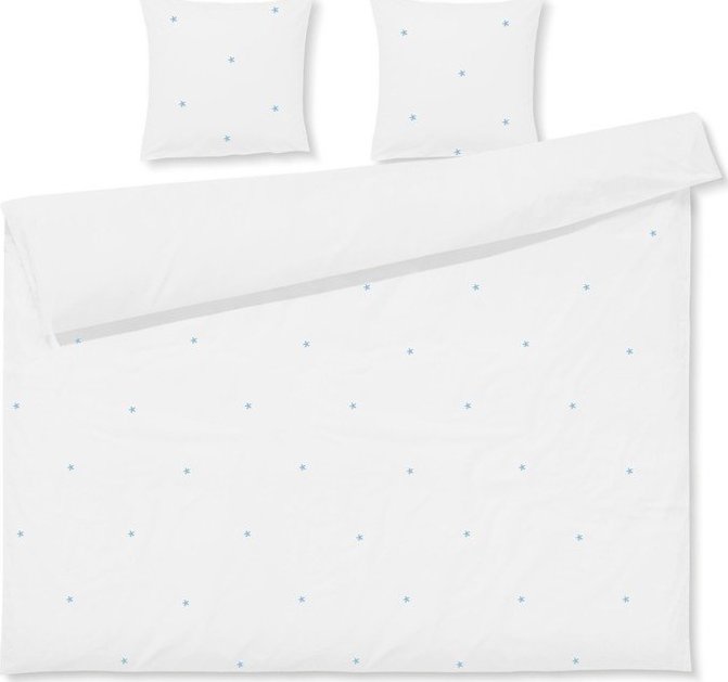 Bílé povlečení na dvoulůžko/prodloužené z bavlněného perkálu 200x220 cm Daisy – JUNA Juna