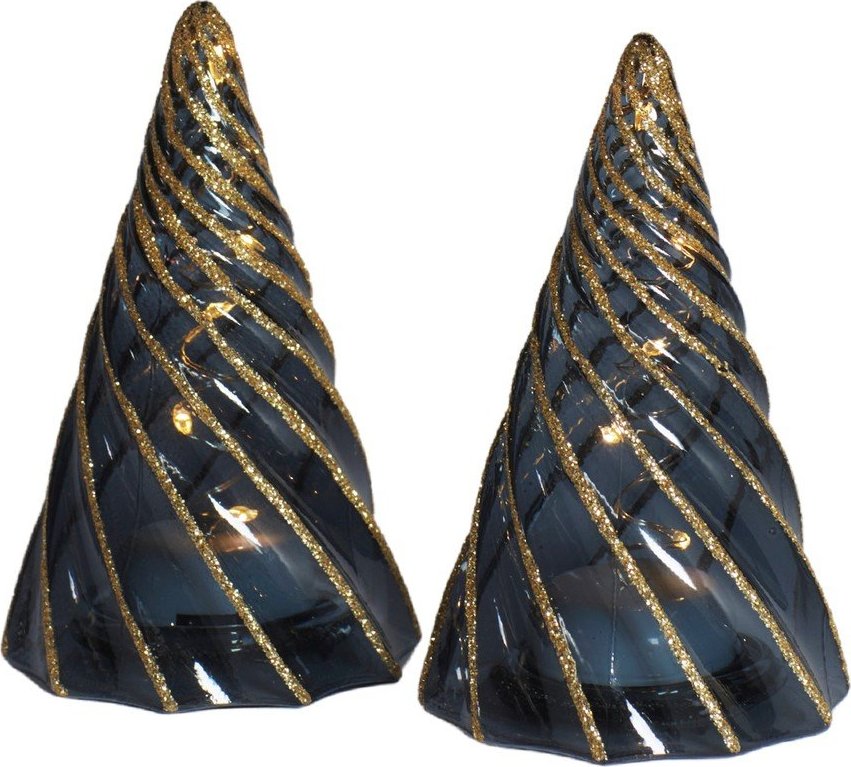 Černé světelné dekorace v sadě 2 ks na baterky ø 6 cm Vilma Tree – Sirius Sirius