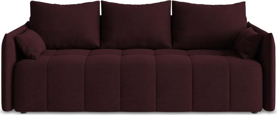 Vínová rozkládací/s úložným prostorem pohovka 225 cm Moku – Makamii Makamii