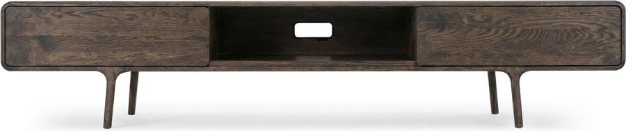 Hnědý TV stolek z dubového dřeva 220x45x45 cm Fawn – Gazzda Gazzda