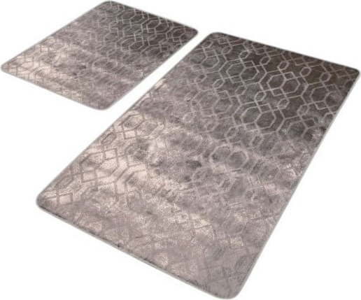 Šedé sametové koupelnové předložky v sadě 2 ks 60x100 cm – Mila Home Mila Home