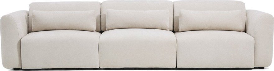 Béžová žinylková polohovací/rozkládací pohovka s lenoškou 335 cm Lares – Kave Home Kave Home