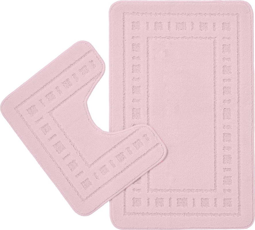 Světle růžové WC koupelnové předložky v sadě 2 ks 50x80 cm Armoni – Catherine Lansfield Catherine Lansfield