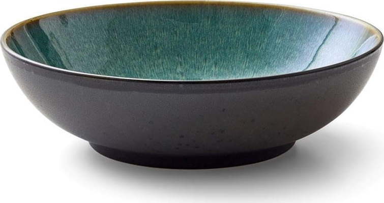 Zelená/černá servírovací miska z kameniny 1