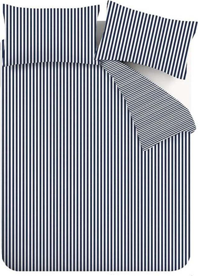 Tmavě modré flanelové povlečení na jednolůžko 135x200 cm Stripe – Catherine Lansfield Catherine Lansfield