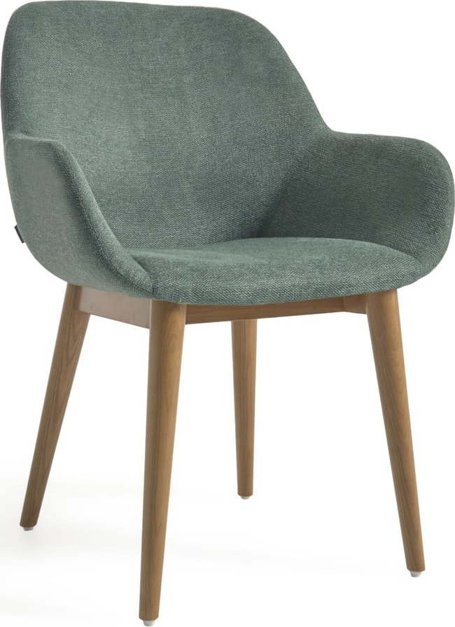 Zelené čalouněné jídelní křeslo s područkami Konna – Kave Home Kave Home