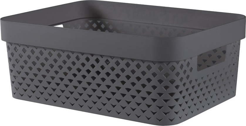 Tmavě šedý plastový úložný box 36x27x14 cm Pure – Curver Curver