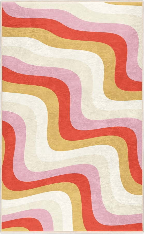 Žlutý/růžový pratelný koberec 160x230 cm Creamy Raspberry Swirl – Mila Home Mila Home