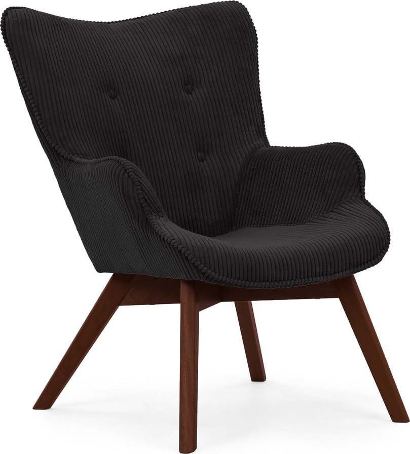 Černé manšestrové křeslo Niko – Ropez Ropez