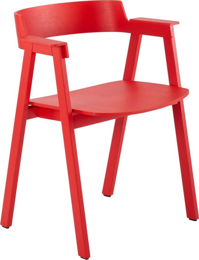 Červená jídelní židle s područkami z dubového dřeva Flip – Gazzda Gazzda
