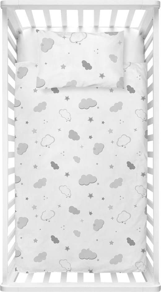Bílé dětské povlečení do postýlky z bavlny Renforcé 100x150 cm Bulut – Mijolnir Mijolnir