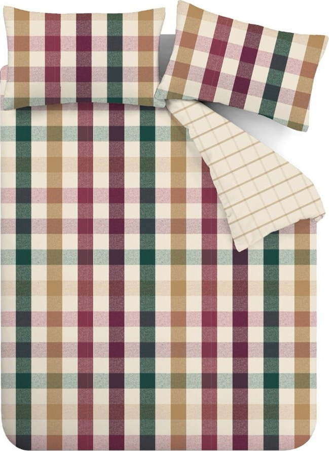 Povlečení na dvoulůžko/prodloužené 230x220 cm Autumn Check – Catherine Lansfield Catherine Lansfield