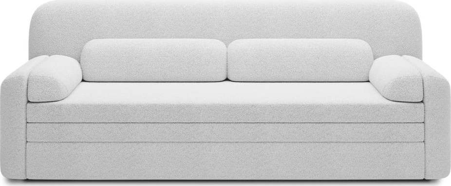 Bílá rozkládací/s úložným prostorem pohovka z textilie bouclé 236 cm Elioss – ELTAP ELTAP