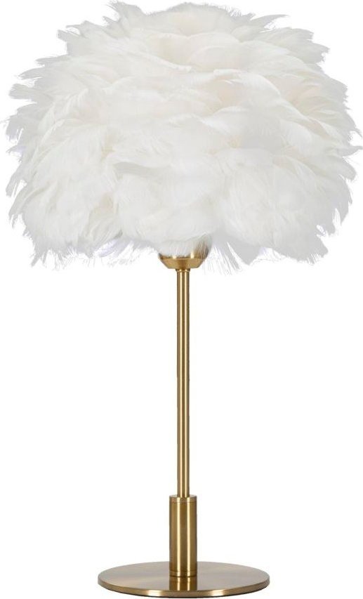 Bílá/ve zlaté barvě stolní lampa (výška 50 cm) Ball Feather – Mauro Ferretti Mauro Ferretti